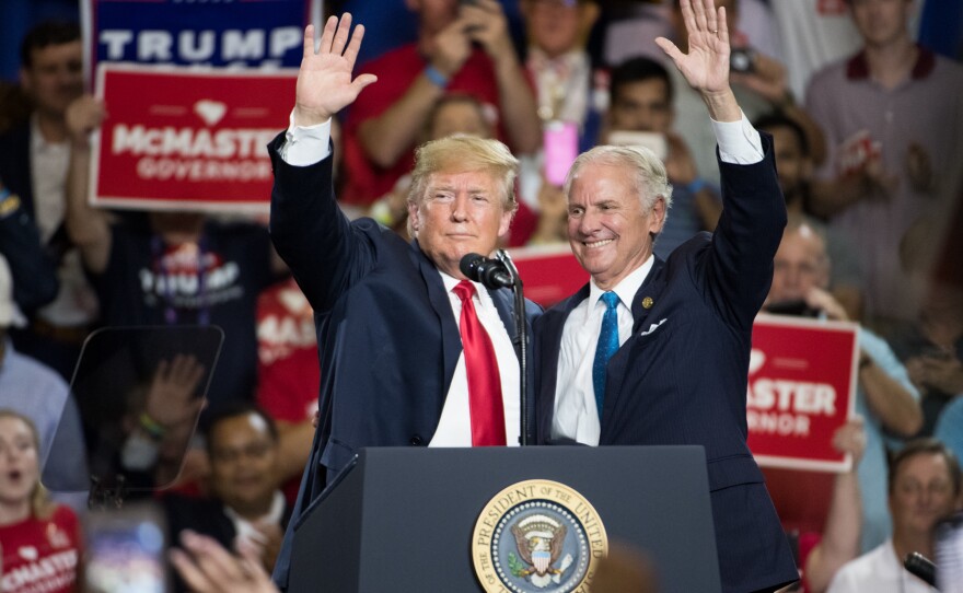 President Trump speaks at a June 25 campaign rally for South Carolina Gov. Henry McMaster at Airport High School in West Columbia, S.C.