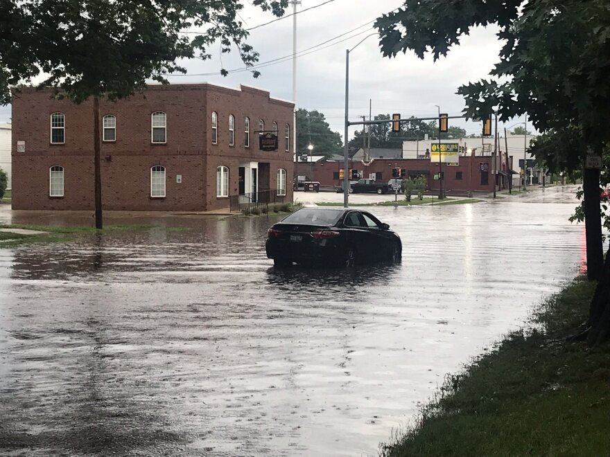Looking south at Linden and Mulberry in Normal after Saturday afternoon’s latest downpour.