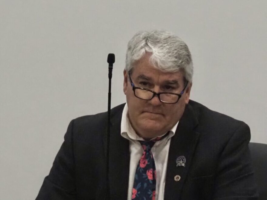 Sen. Andy Zay listens in committee on Thursday, March 27, 2025.