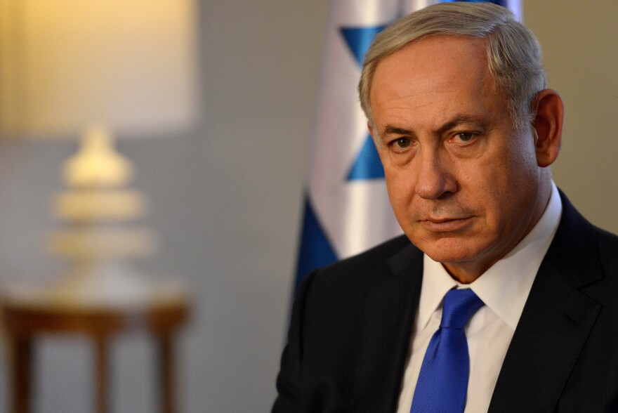 Israeli Prime Minister Benjamin Netanyahu in Berlin on Thursday. The Israeli leader has accused Palestinian officials, including Palestinian Authority President Mahmoud Abbas, of incitement and says it has contributed to violence against Israelis.