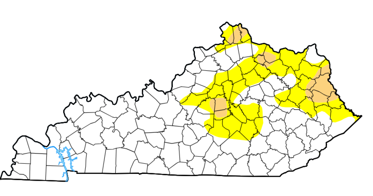 Some areas of eastern Kentucky under moderate drought conditions