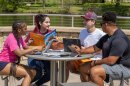Salukis collaborate on their assignments.