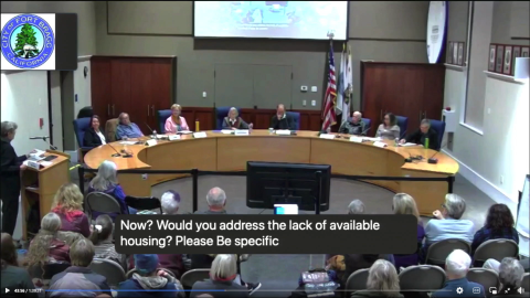 City of Fort Bragg Candidates forum meet at the city hall, image from the City of Fort Bragg streaming service  