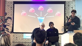 Demo day team at Frontier Tower