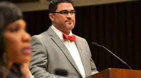 Indianapolis city councilor Zach Adamson, who wants BlueIndy cars towed from downtown in a show of opposition.