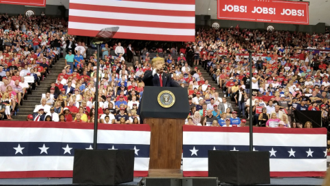 President Donald Trump pictured at a previous Ohio visit.