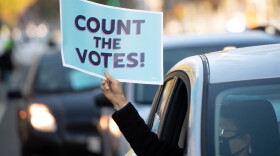 Demonstrators with ShutDown DC hold a protest to promote the counting of votes near the White House in Washington, DC, Nov. 5, 2020. (Saul Loeb/AFP via Getty Images)