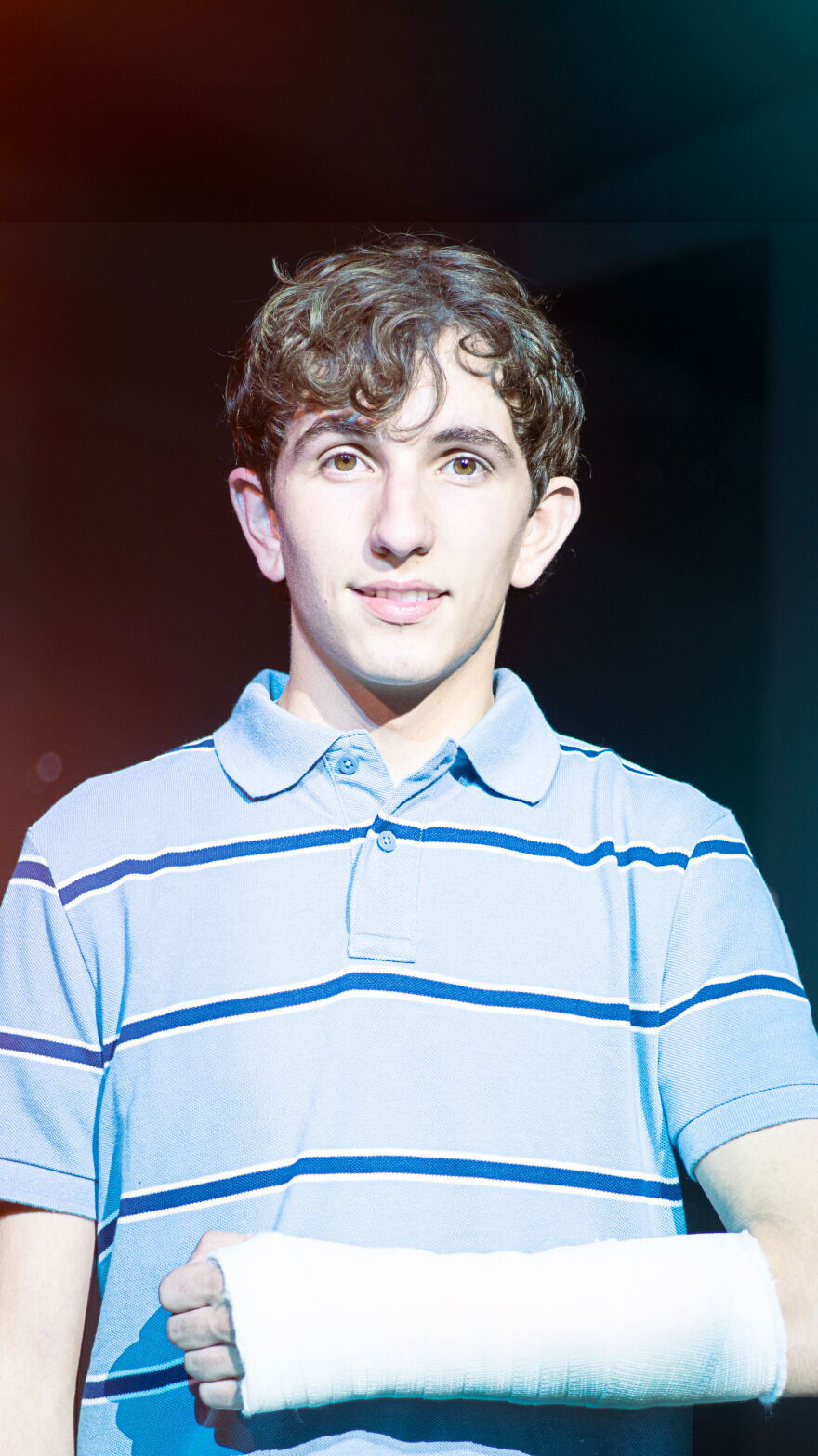 Caleb Hill plays Evan Hansen, an unpopular teen suffering from social anxiety disorder.