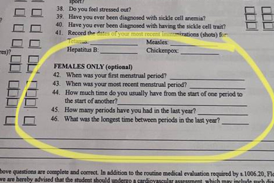 Florida high school athletes won’t have to report their periods