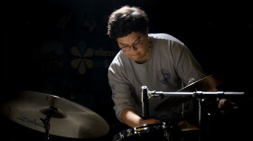 Assistant Director of Radio Operations, prepares for a taping of the Colin McEnroe Show with drummer Molly Sayles March 13, 2026.