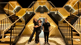 The owners of the soon-to-open Kyuramen/TBaar include, from left to right, Quinn Nguyen, Lee Li and Finn Fang