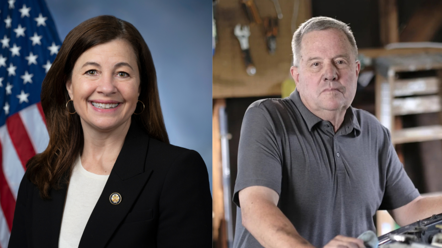 Democratic Congresswoman Kristen McDonald Rivet (left) and Republican Tom Smith (right) are facing off in Michigan's 8th Congressional District race this November.