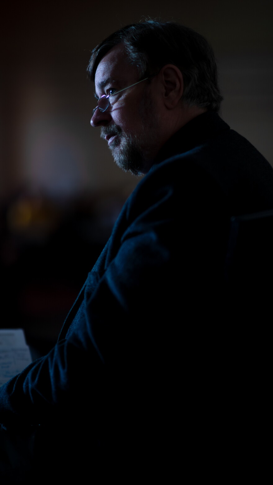 Larry Brechner moderates a discussion during a free public screening of the Ken Burns documentary The American Revolution at Valparaiso University on April 22, 2026.