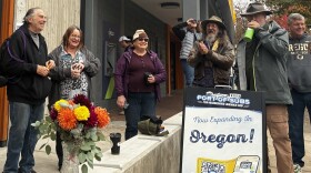 Attendees at the unveiling ceremony for the plaque, Nov. 2, 2025.