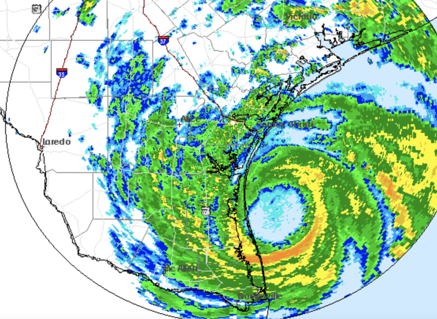 Hurricane Hanna before landfall in South Texas Saturday afternoon.