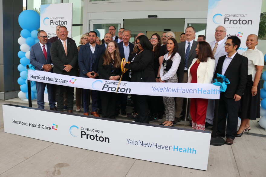 State and healthcare officials cut the ribbon on the Connecticut Proton Center, built in partnership between the state’s two largest hospital systems, Hartford Healthcare and Yale New Haven Health.