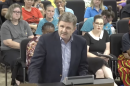 Mike Klinetobe, a Republican candidate running for a District 2 seat on the Winston-Salem/Forsyth County Board of Education, spoke at a school board meeting back in May.