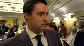Republican Secretary of State Frank LaRose, speaking to reporters after an Ohio Redistricting Commission meeting in January 2022.