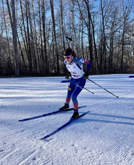 Molly Maybach in pursuit event, 30 Dec. USBA Trials, Colcheraine, Minn.