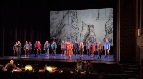 Image from the world premiere of Can We Know the Sound of Forgiveness in Houston. The multidisciplinary performance merges visual art, music, dance, movement, and spoken word.