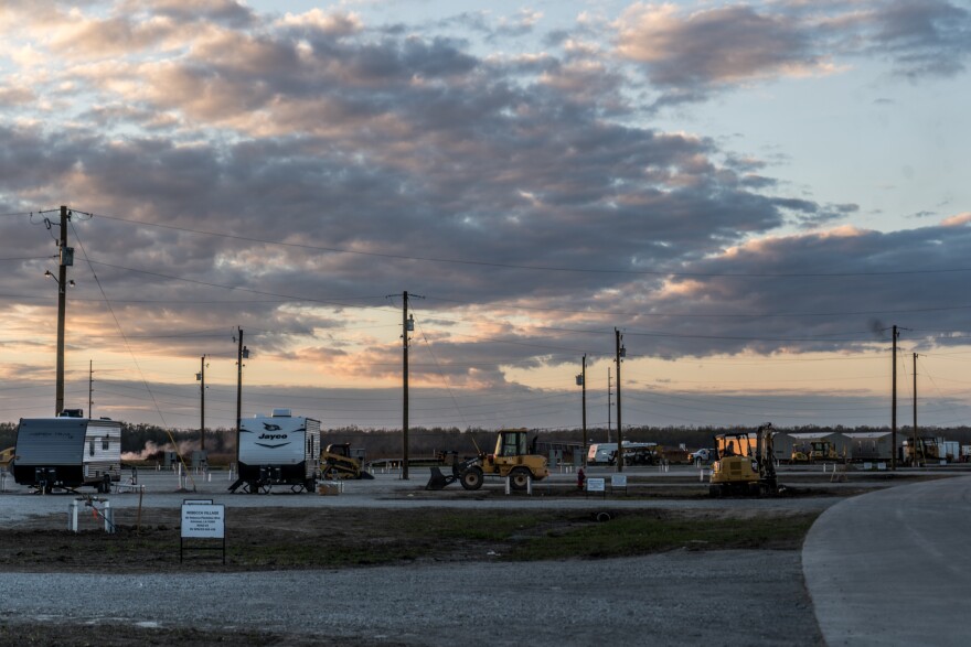 State trailer group site set up in Terrebonne Parish in January 2022.