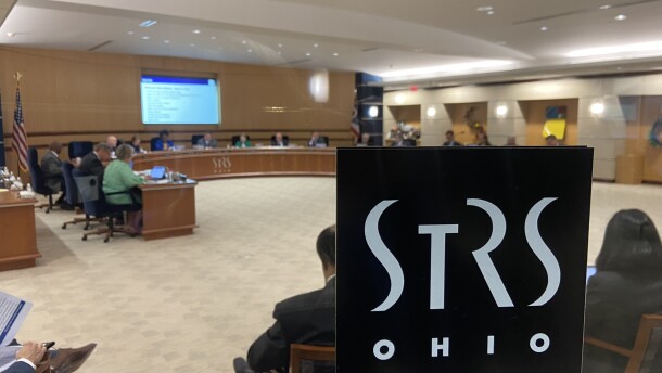  The State Teachers Retirement System board meets for its monthly session in March 2022.