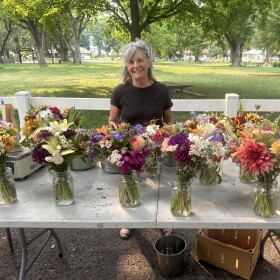 Carol Sikora at the Arbol Farmers Market in Paonia, Colorado