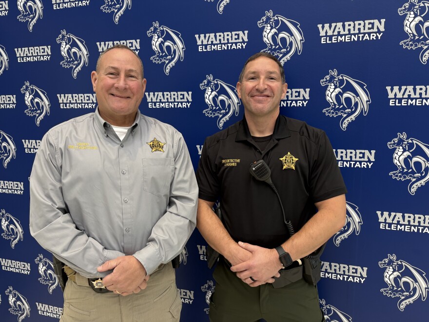 Warren Co. Sheriff Brett Hightower (left) helped hire Det. Josh Hughes as Warren County Public Schools' first SRO detective.