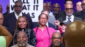 Clergy members and concerned citizens gathered to denounce Lt. Gov. Micah Beckwith's comments on the Three-Fifths Compromise.