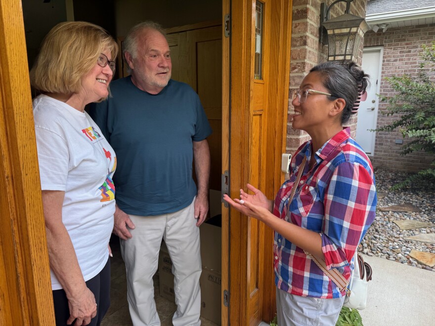 Lake County Treasurer Holly Kim campaigns in southern Illinois for the democratic nomination of Illinois Comptroller.