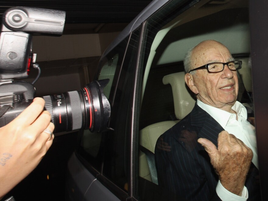 Rupert Murdoch as he left his apartment in London earlier today (July 12, 2011).