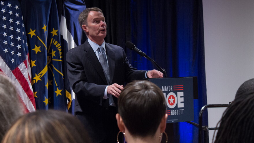 In his speech Mayor Hogsett focused, as he has for much of his term, on public safety, infrastructure and education.