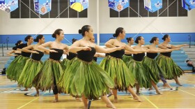 In this Friday, March 11, 2016 photo, members of Halau Hi'iakainamakalehua practice in Honolulu for the upcoming Merrie Monarch Festival, the world's most prestigious hula competition. The 2019 festival is underway this week. (Jennifer Sinco Kelleher/AP)