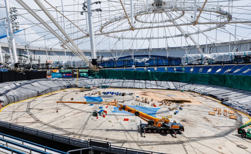 The City of St. Petersburg is working on Tropicana Field to get the stadium ready for the Tampa Bay Rays' 2026 season.