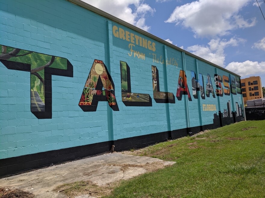 Artist Kollet Hardeman's final Tallahassee mural before she moved to Texas earlier this year was this wall decoration at Railroad Square.