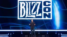 Blizzard Entertainment President Mike Ybarra speaks at BlizzCon. (Business Wire via AP)