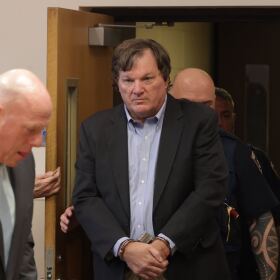 Accused Gilgo Beach killer Rex A. Heuermann appears before Judge Timothy P. Mazzei in Suffolk County Court on Tuesday, August 1, 2023.