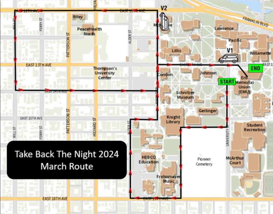 map showing route of March