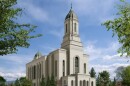 An artist's rendering offers an early look at the Heber Valley temple.