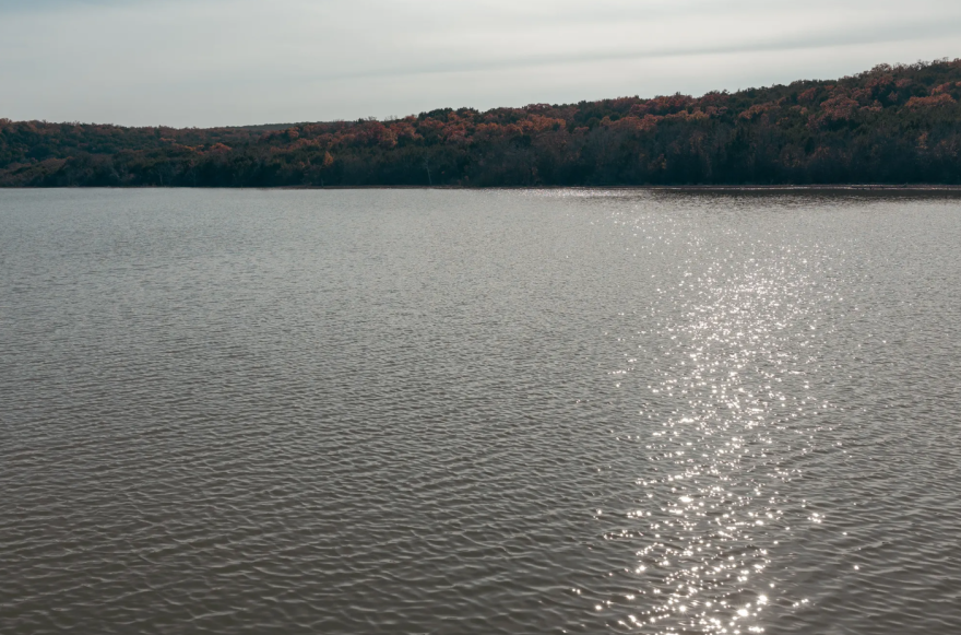 Tucker Lake at Palo Pinto Mountains State Park on Dec. 15, 2025. The lake is the centerpiece of the park and provides water to the nearby town of Strawn.
