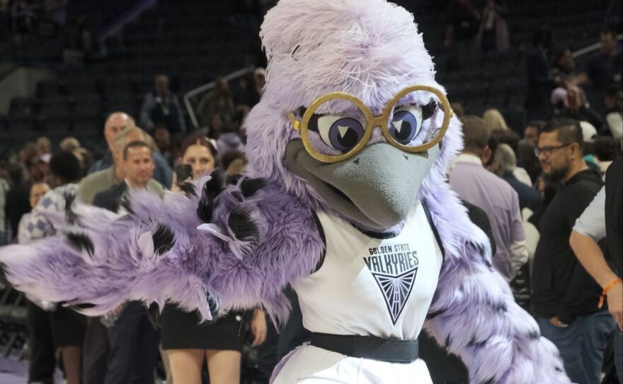 Golden State Valkyries mascot Violet.
