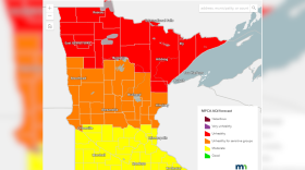 A map produced by the Minnesota Pollution Control Agency shows the forecast for air quality for Tuesday, July 29, 2025. Wildfire smoke is expected to move into the state Monday night and linger throughout the week.