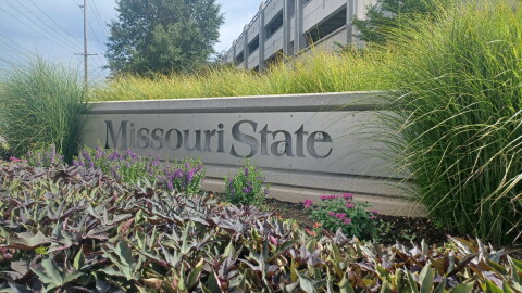 A Missouri State University sign on the southwest side of campus (photo taken August 15, 2024).