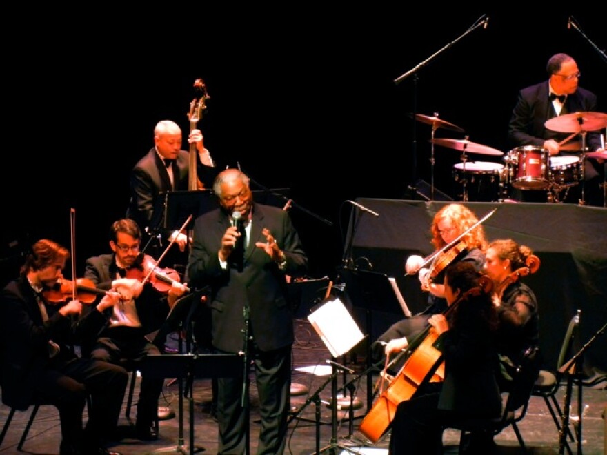 Guest vocalist Everett Greene sings with a string section and the Seattle Repertory Jazz Orchestra (Phil Sparks, bass, Clarence Acox, drums)