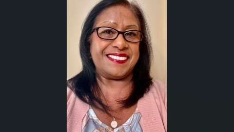 This is a selfie of Sarojanie Ibrahim