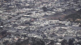 Wildfire wreckage is shown Thursday, Aug. 10, 2023, in Lahaina, Hawaii.