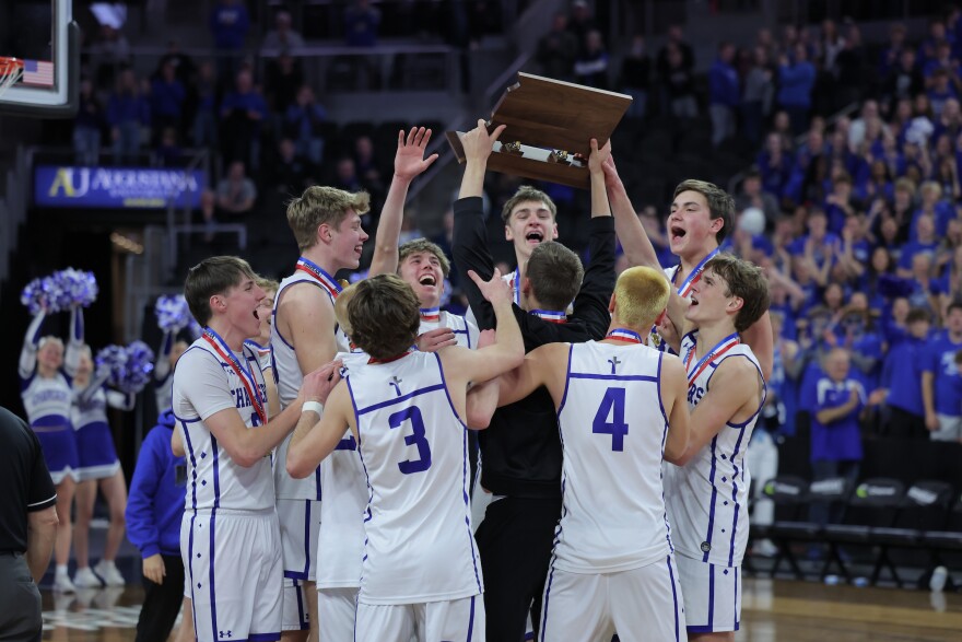 Sioux Falls Christian Celebrates winning the Class A Championship