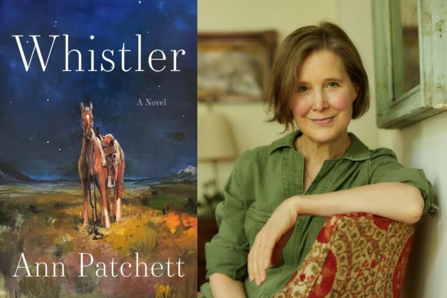 The cover of "Whistler" and author Ann Patchett. (Courtesy of Harper and Emily Dorio)