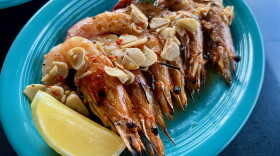 Grilled shrimp at Evviva restaurant in New Orleans.