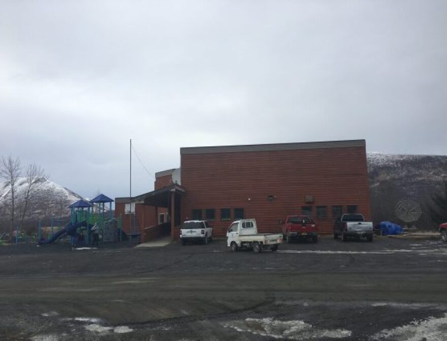 Larsen Bay School, which could be closed next year if it has less than ten students enrolled in the fall.(Photo by Mitch Borden/KMXT)